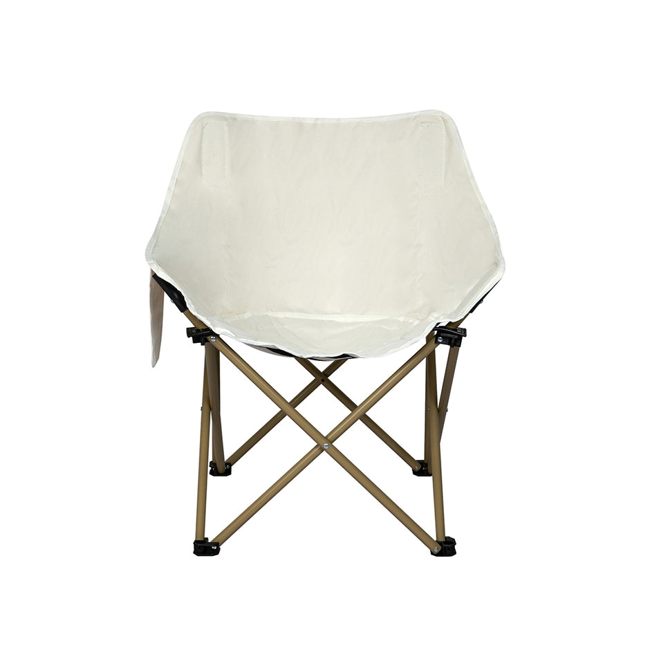 Levede Folding Camping Moon Chair Lightweight Beige-2018816695149400067
