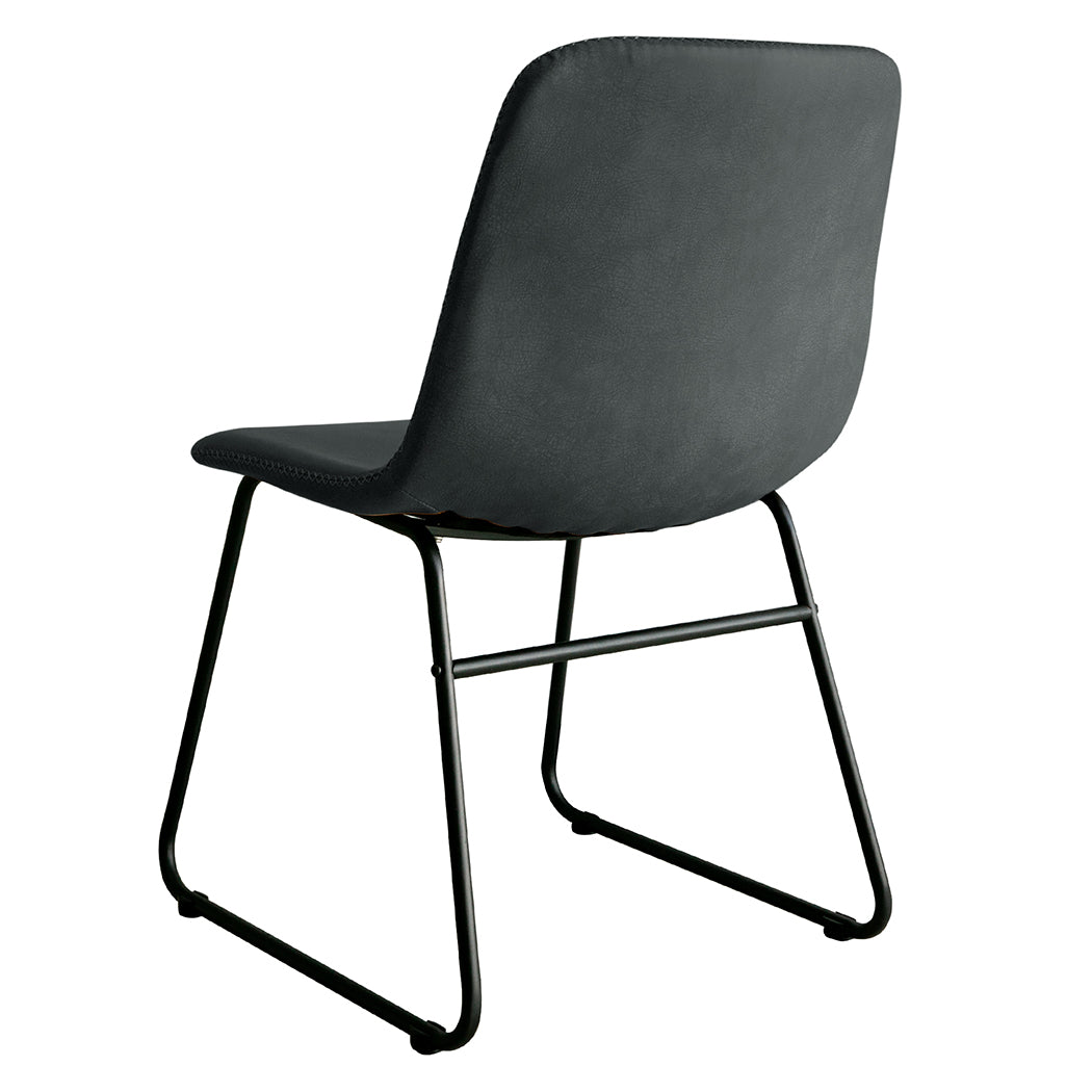 Levede 2x Dining Chairs Kitchen Table Black-2006733277083340803