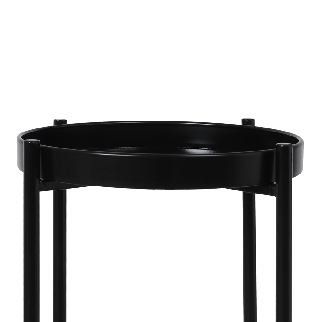 Levede 2 Tier Plant Stand Outdoor Indoor Black Large-2018816746772893699