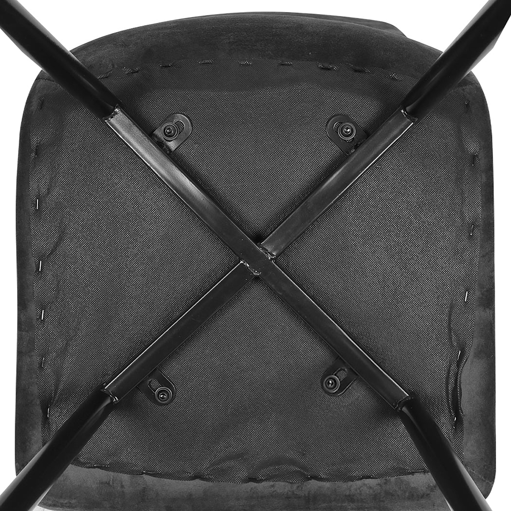 Levede 8x Dining Chairs Kitchen Velvet Grey-2006732723766562819