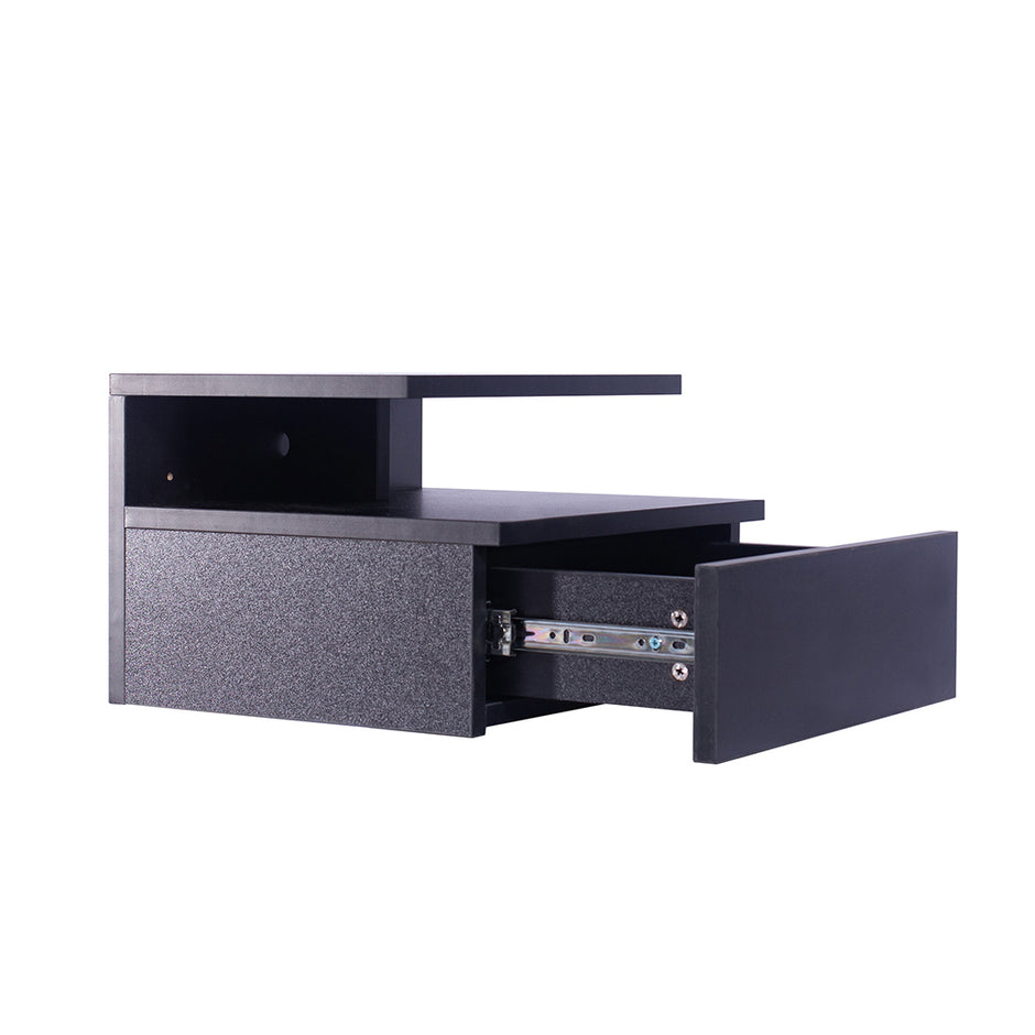 Levede 2x Bedside Tables Side Table Black-2006733164449501187