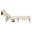 Levede Foldable Beach Lounge Chairs with Face Hole Khaki-2018816828662484995