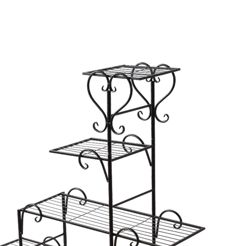 Levede Plant Stand Outdoor Indoor Metal Black-2018816719711244291