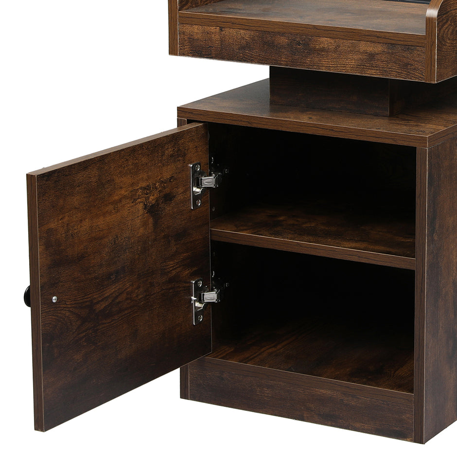 Levede Bedside Table USB Charger Outlet RGB Oak-2006732841915912195