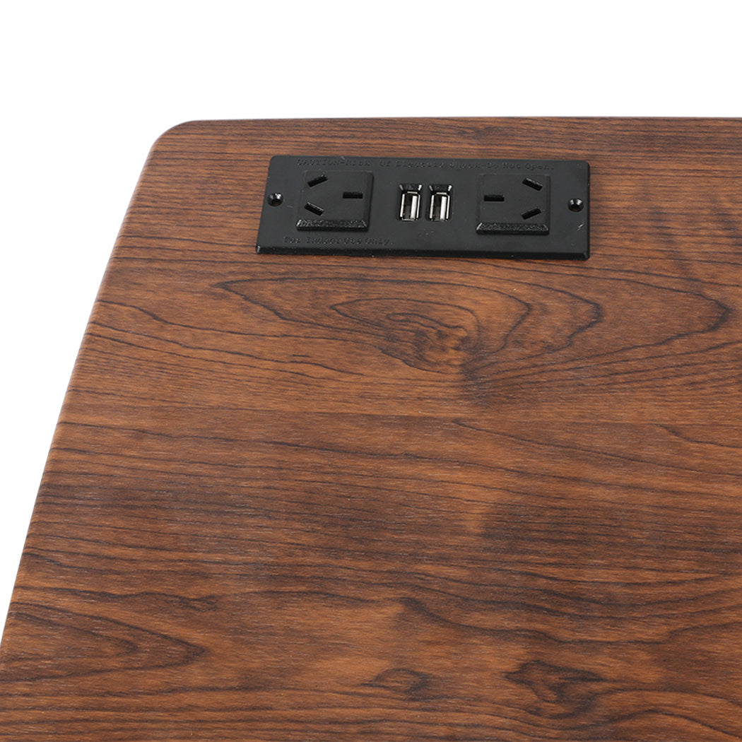 Levede Mobile Standing Desk Foldable Brown Fold-2006733138214129667