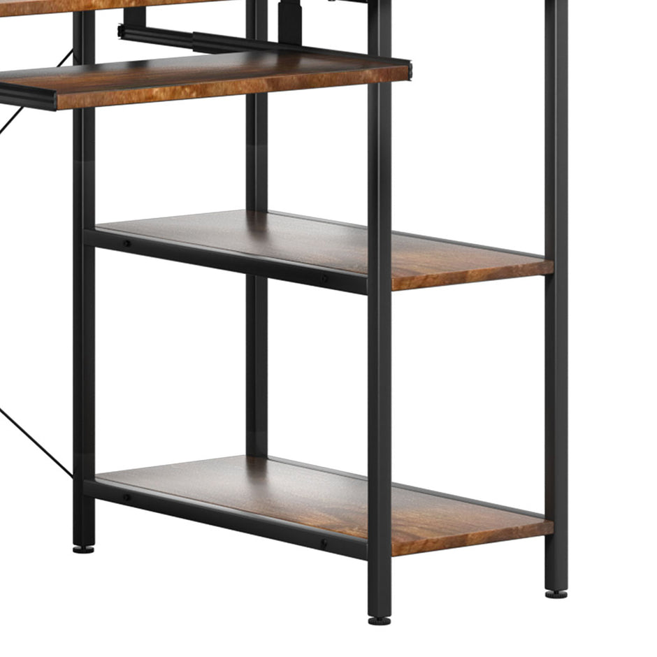 Levede Office Gaming Computer Desk Brown-2006732839713902595