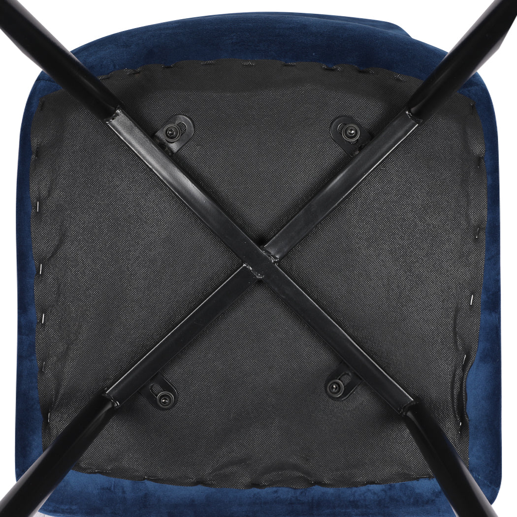 Levede 4x Dining Chairs Kitchen Velvet Blue-2006733264299102211