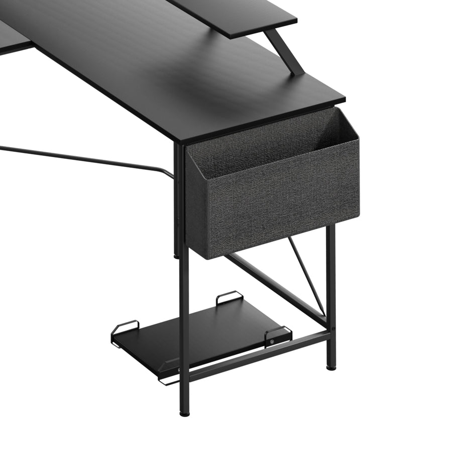 Levede Computer Desk Corner Desk Black-2006732838304616451