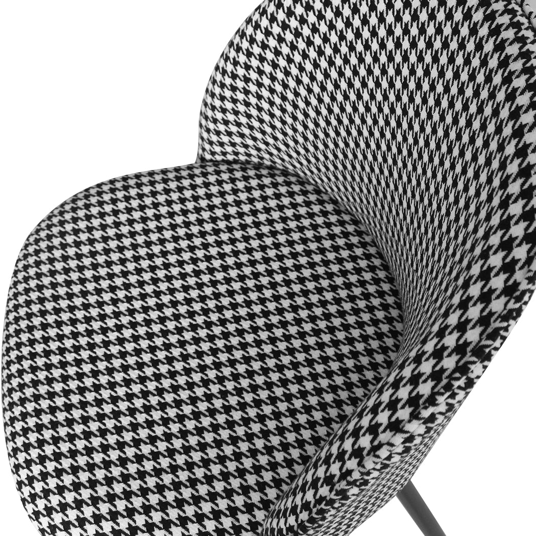Levede 2x Dining Chairs Kitchen Cafe Black and White-2006733258737455107
