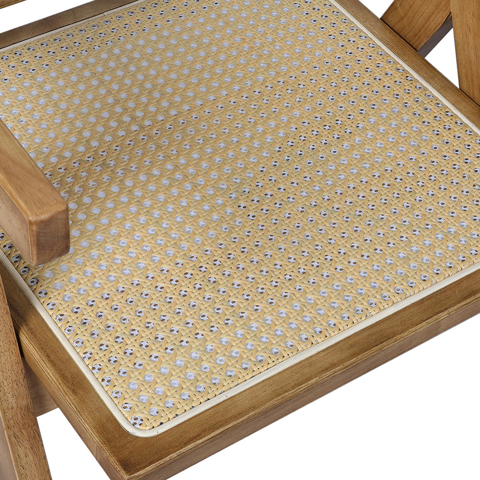 Levede 1x Dining Chair Solid Wood Rattan Natural-2006733274801639427