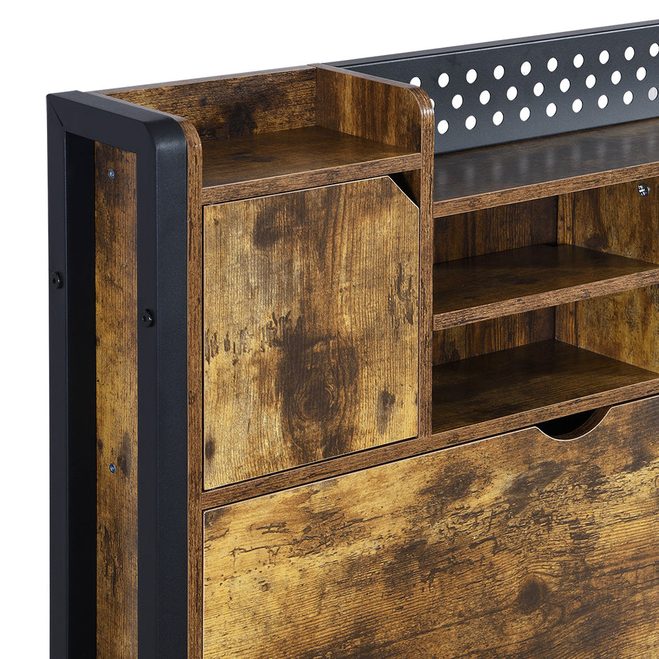 Levede Double Bed Frame Storage Headboard Industrial-2006732901386948612