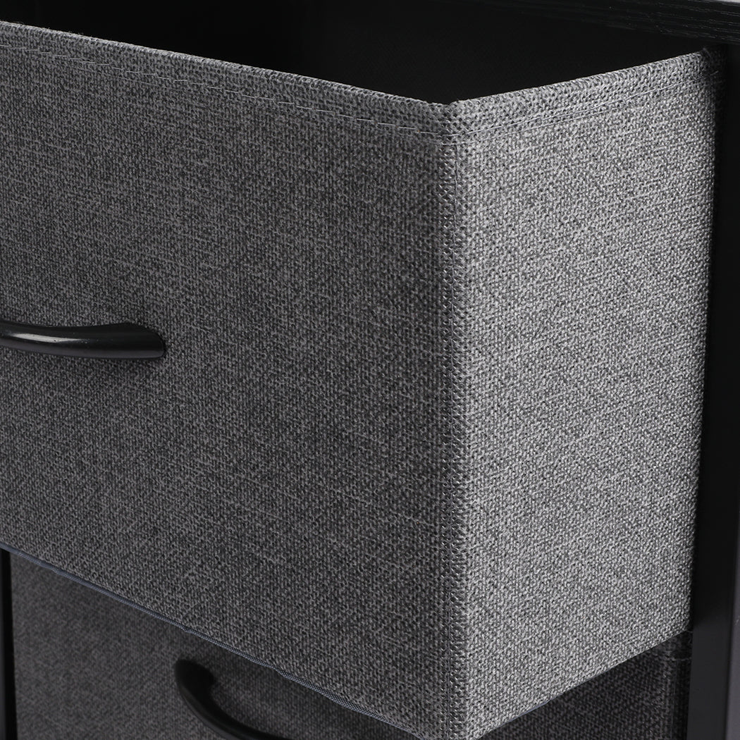 Levede Storage Cabinet Chest of 2 Drawers Dark Grey-2018816789273776132
