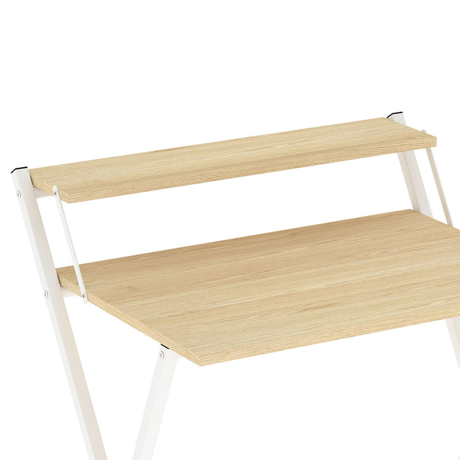 Levede Foldable Computer Desk Office Study Desk Oak-2011971108705800196