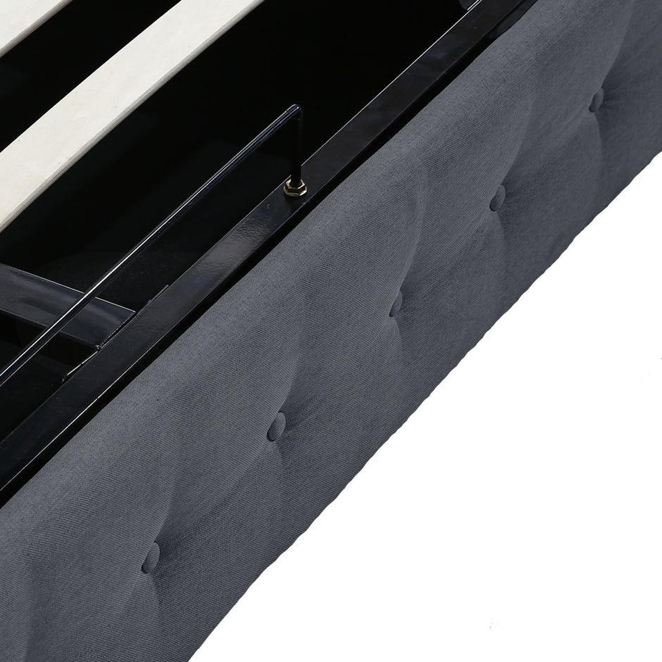 Levede Fabric Bed Frame Queen Tufted Dark Grey-2006733222884544516