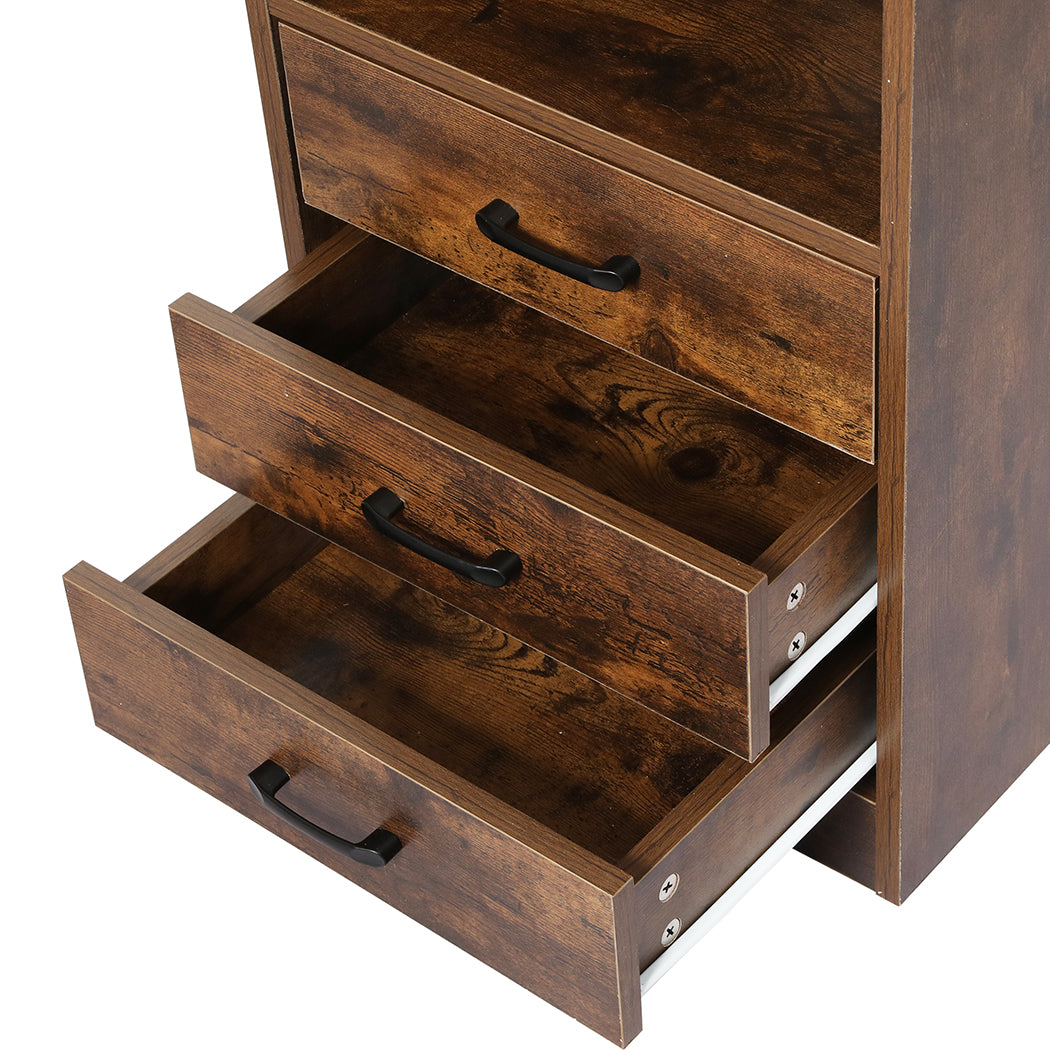 Levede Bedside Table USB Charger Outlet LED Oak-2018816764154089476