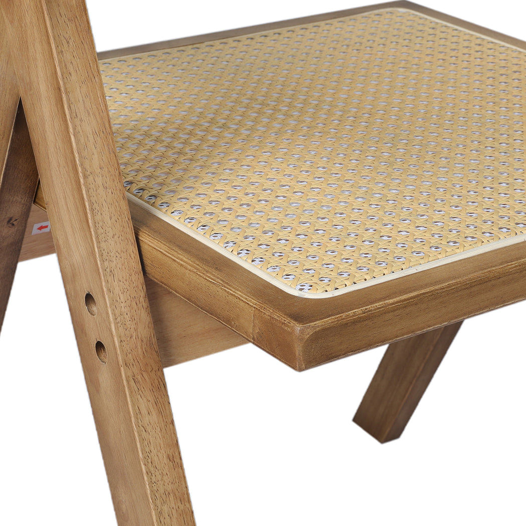 Levede 4x Dining Chair Solid Wood Rattan-2018816911982333956
