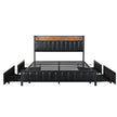 Levede Queen Bed Frame PU 4 Drawer USB Charge-2018816936221216772