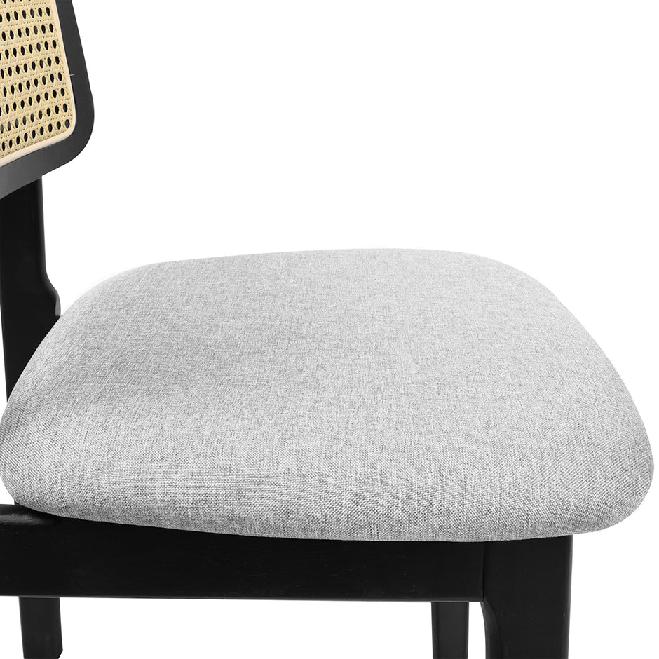 Levede Dining Chair Wood Rattan Armless Black x8-2006732736517246980