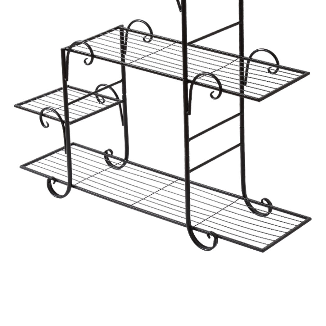 Levede Plant Stand Outdoor Indoor Metal Black-2018816719711244292