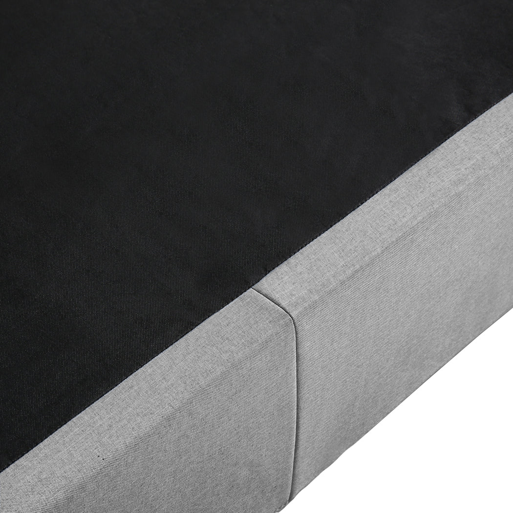 Levede Queen Bed Frame Fabric Tufted Grey-2006733223052316676