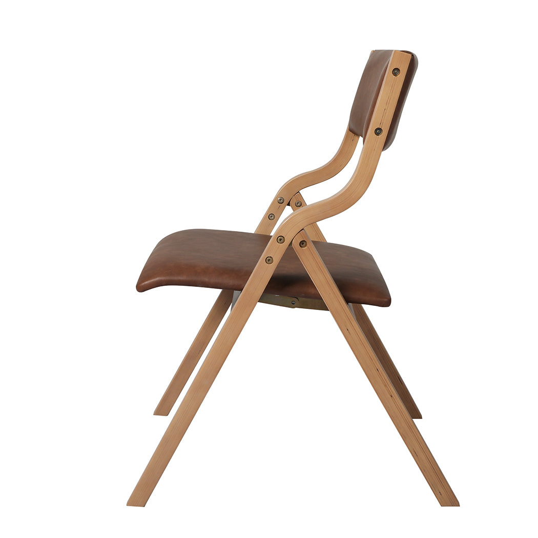 Levede 8x Dining Chairs Foldable PU Tan-2018816930617626628