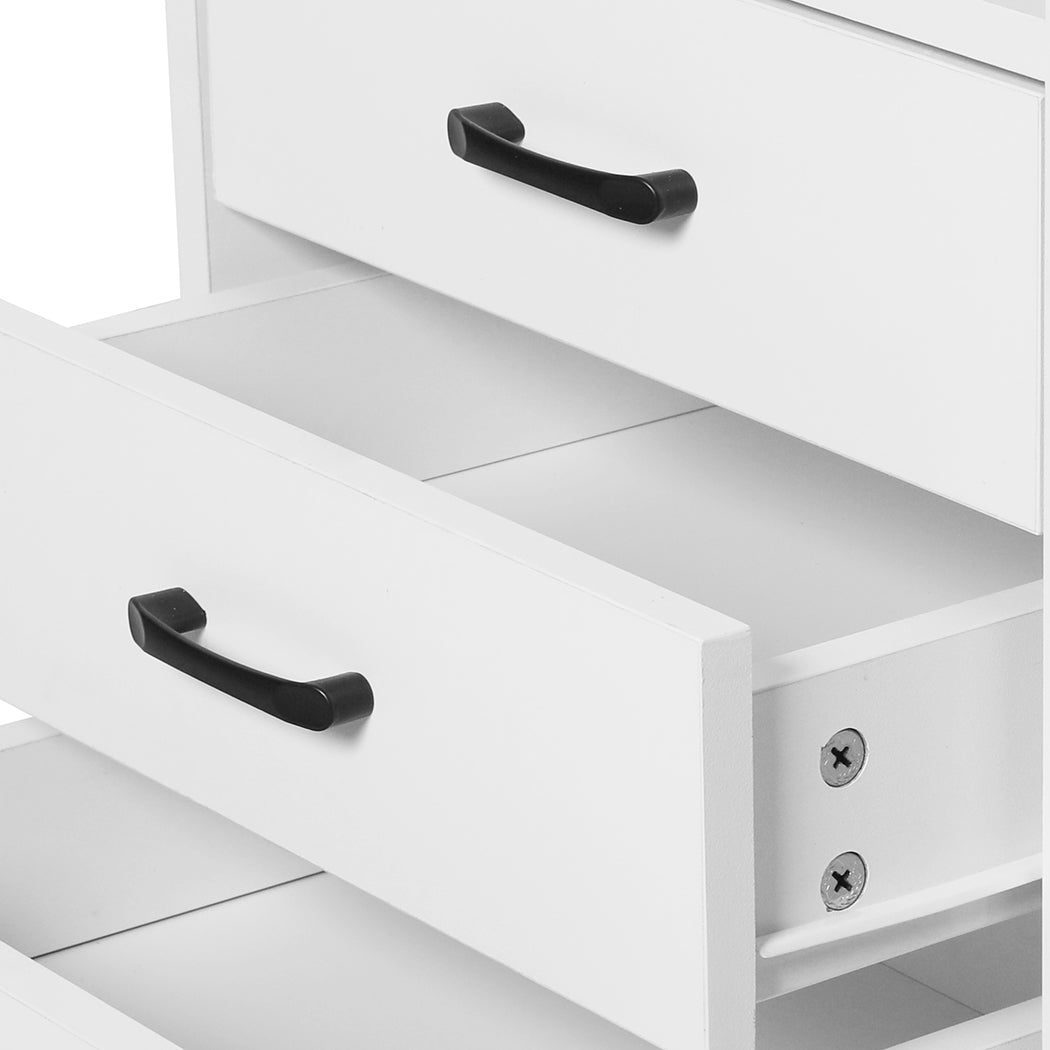 Levede Bedside Table USB Charger Outlet LED White-2018816759531966468