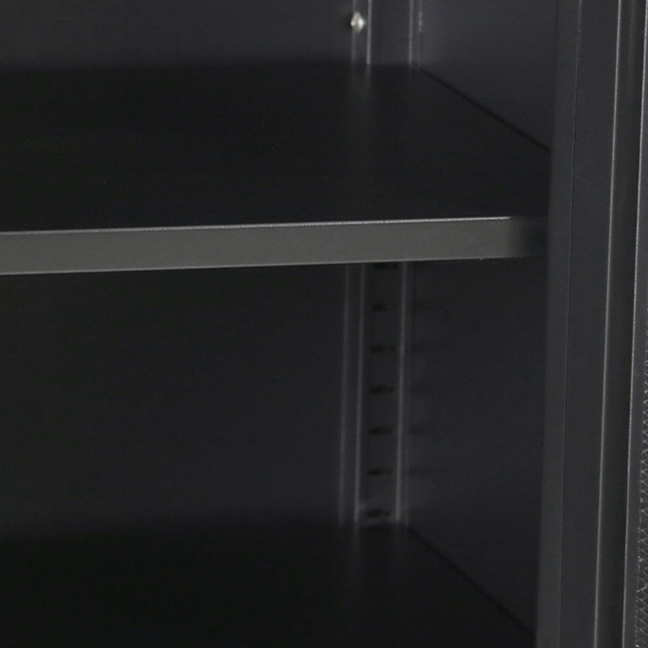 Levede Storage Cabinet Steel Kitchen Black-2006733266635329541