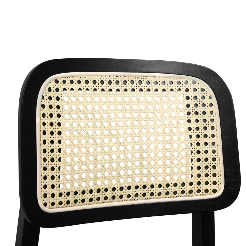 Levede Dining Chair Wood Rattan Armless Black x8-2006732736517246981