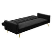 Levede Sofa Bed Convertible Velvet Lounge Recliner Couch Sleeper 3 Seater Black-2018816938825879557