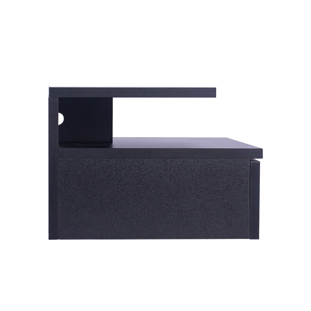 Levede 2x Bedside Tables Side Table Black-2006733164449501189