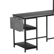 Levede L Shaped Gaming Desk with LED Lights Black-2006732738572455941