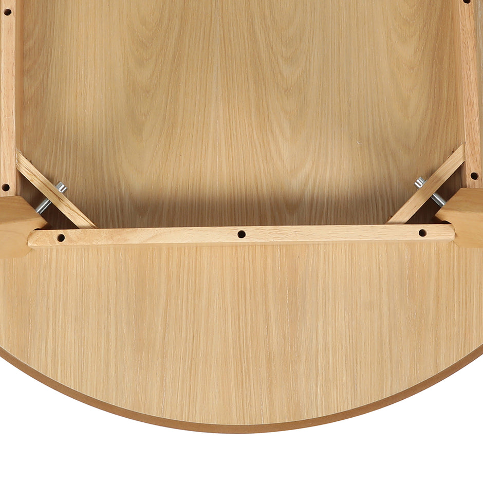 Levede Dining Table Round Rubberwood Base 100cm Natural 100 CM-2018816939933175813