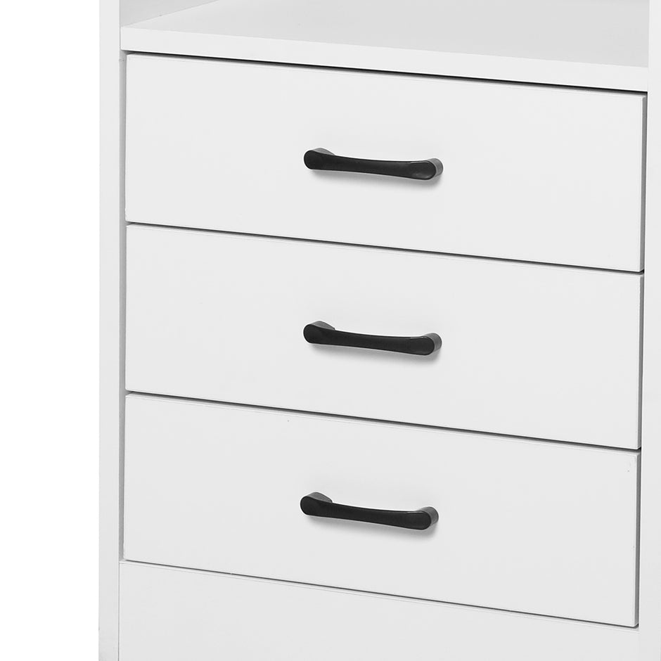 Levede Bedside Table USB Charger Outlet LED White-2018816759531966469