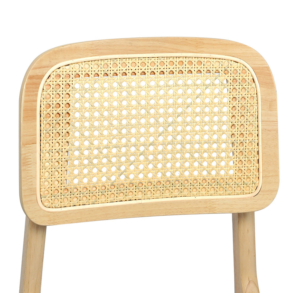 Levede Dining Chair Wood Rattan Armless Natural x4-2006732736697602053