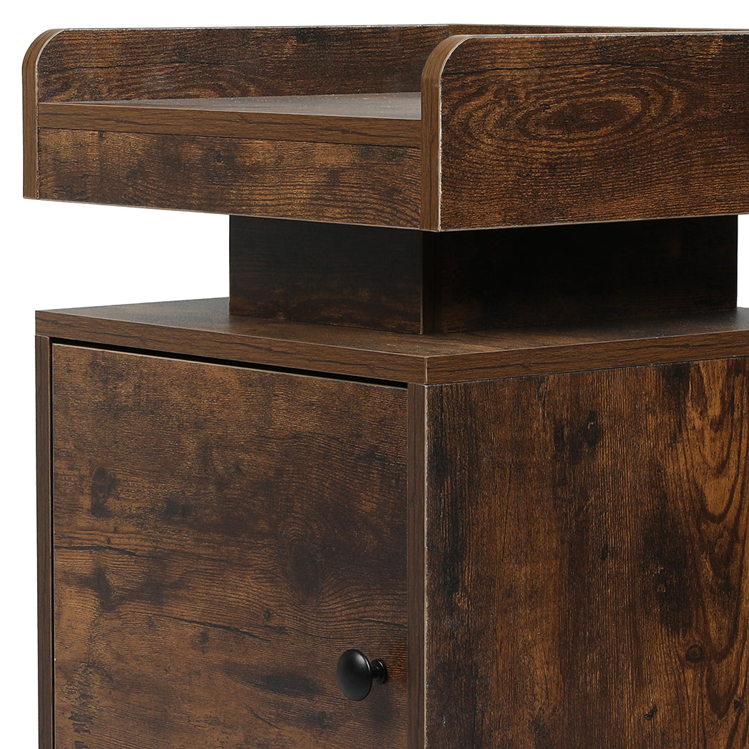 Levede Bedside Table USB Charger Outlet RGB Oak-2006732841915912197