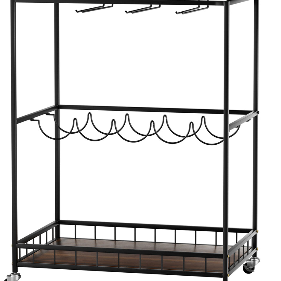 Levede Wooden Bar Cart Drinks Trolley 3 Tire-2018816826137513989