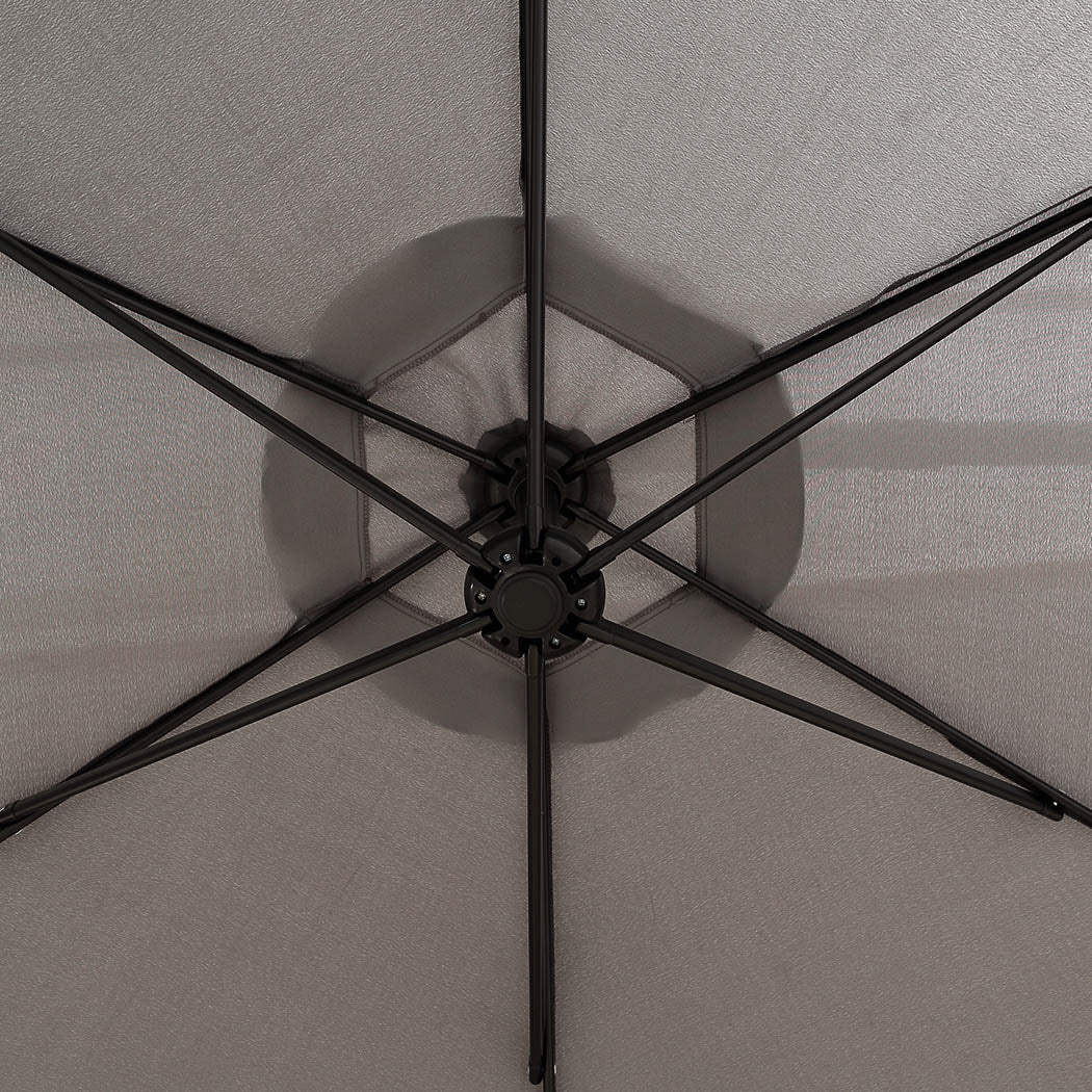 Mountview 3M Outdoor Umbrella Cantilever Grey Without Base-2018816876225892357