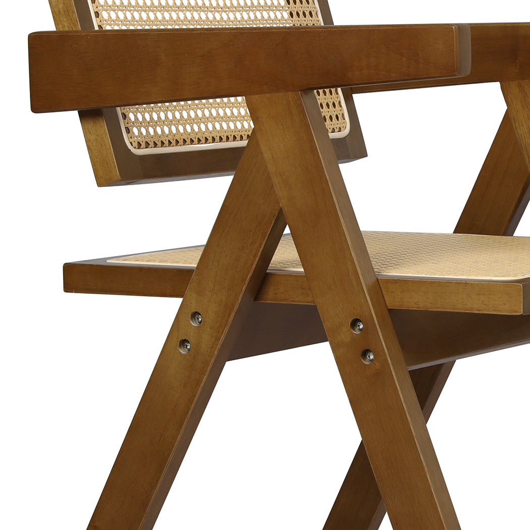 Levede 6x Walnut Wicker Armchair Dining Chair-2018816934186979333