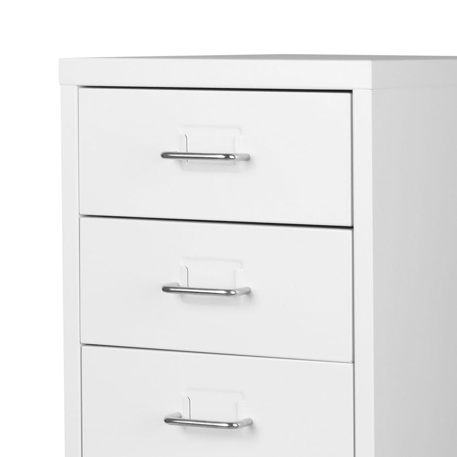 Levede Office Cabinet 8 Drawer Drawers White-2006733172112494597