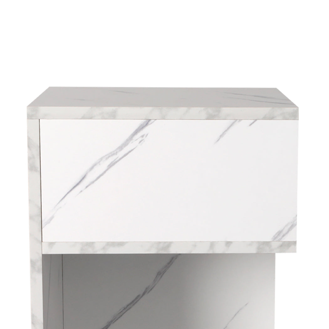 Levede 1xBedside Tables Drawers Side White-2006733102113755141