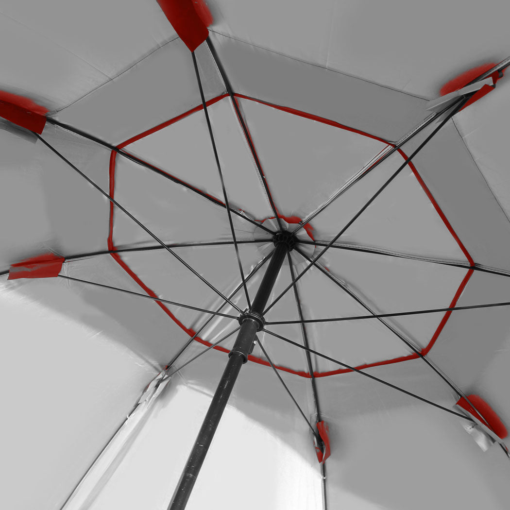 Mountview Beach Umbrella Outdoor Umbrellas Red 2.33M-2018816736698175493