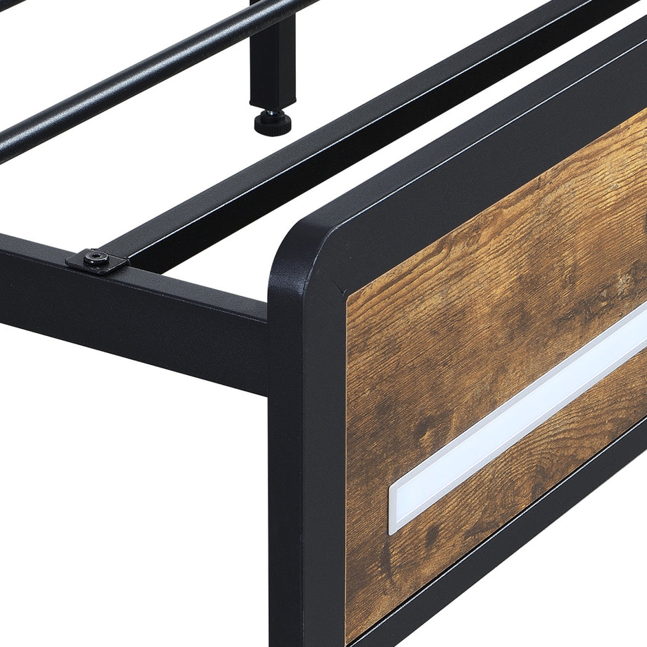 Levede King Bed Frame Storage Headboard Industrial-2011971104729600005