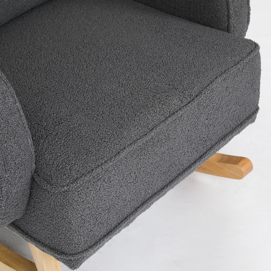Levede Fleece Rocking Chair with footstool-2006732864741314565