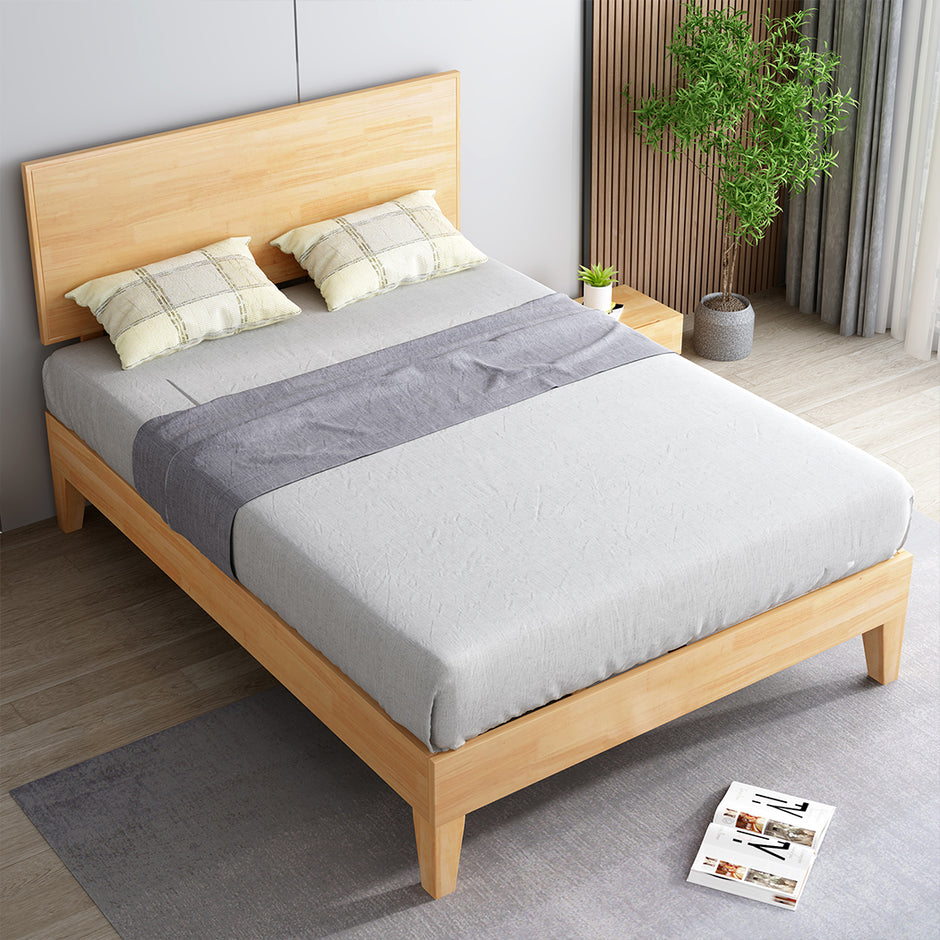 Levede Queen Rubberwood Bed Frame-2018816935571099655