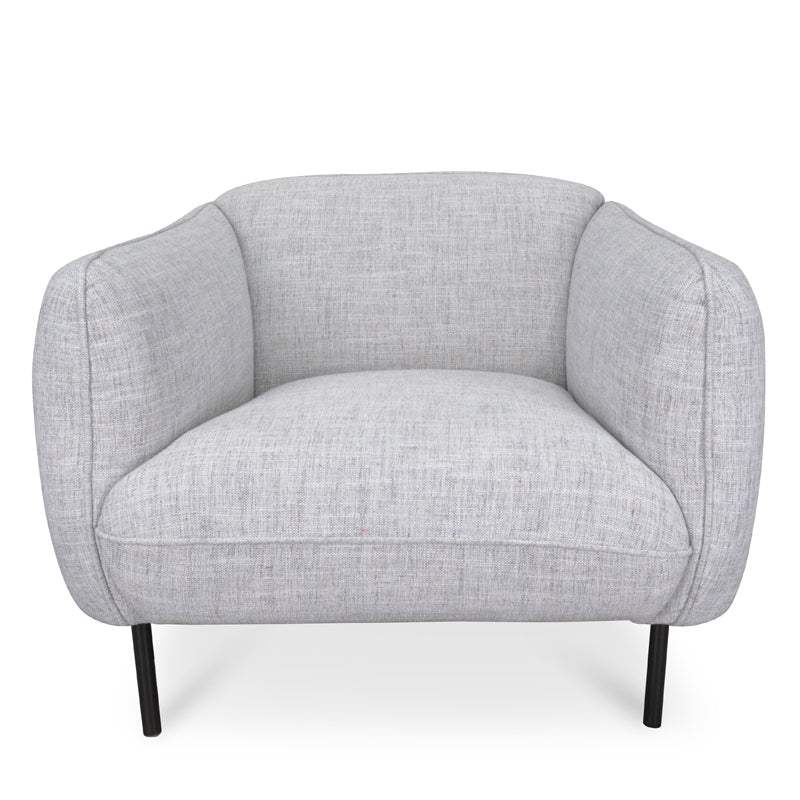 CLC921-IG Armchair in Light Spec Grey - Black Metal Legs