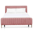 CBD6587-MI King Sized Bed Frame - Blush Peach Velvet