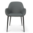 CDC962-SD Dining Chair in Charcoal Grey PU With Black Legs (Set of 2)