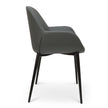 CDC962-SD Dining Chair in Charcoal Grey PU With Black Legs (Set of 2)