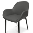 CDC962-SD Dining Chair in Charcoal Grey PU With Black Legs (Set of 2)
