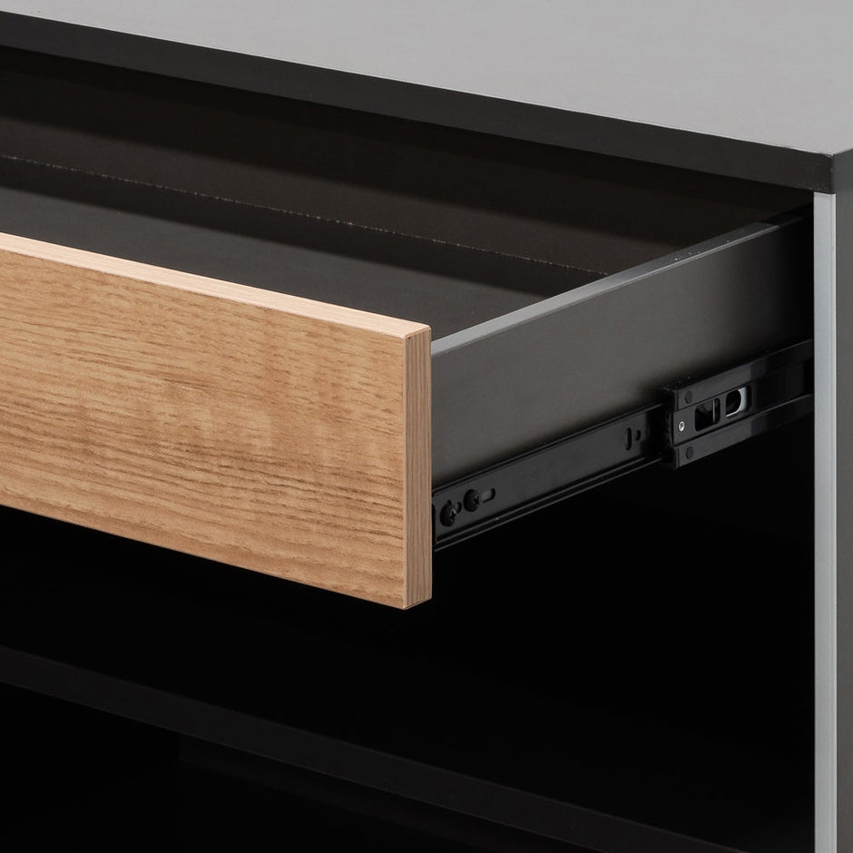 COT2344-SN 2m Left  Return Office Desk - Natural - Black